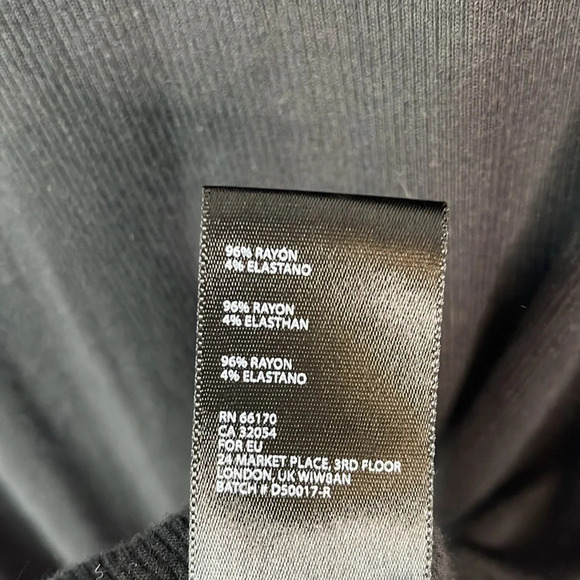 BDG Urban Outfitters Ribbed Cowl Neck Dress Black Asymmetrical Monochrome S - Picture 8 of 11